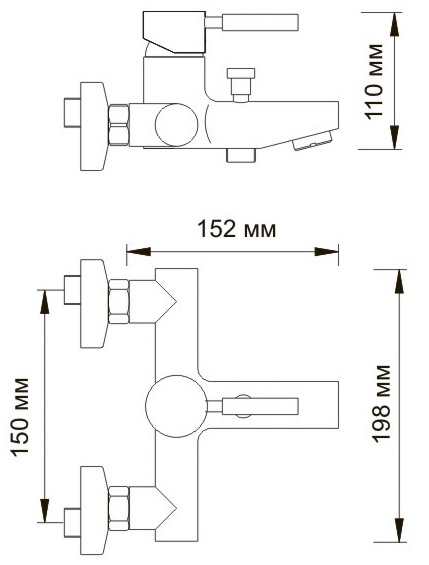 Смеситель WasserKRAFT WERN 4201 для ванны и душа  Смеситель WasserKRAFT WERN 4201 для ванны и душа