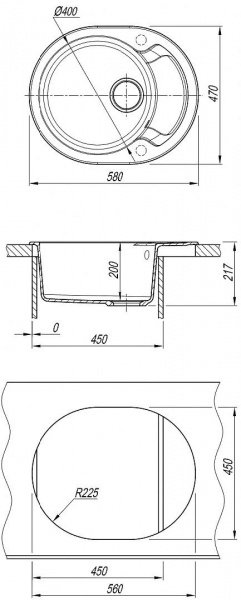 Мойка кухонная из литьевого мрамора Dr. Gans БЕРТА 580 25.040.B0580.406 58*47 см. терракота