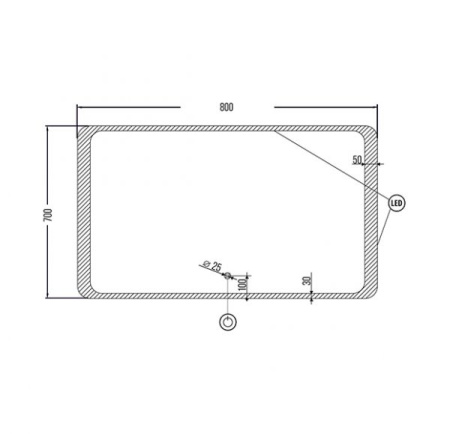 Зеркало Mirsant BARCELONA  80 см. 