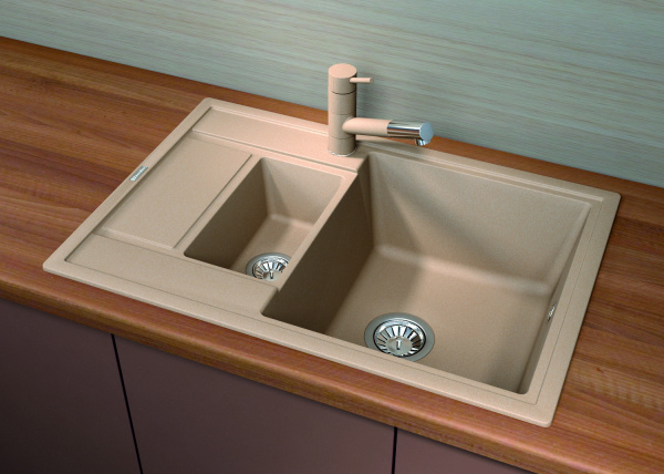 Мойка кухонная керамогранитная Florentina ЛИПСИ 780K 20.250.D0780.202 78*51 см. шампань