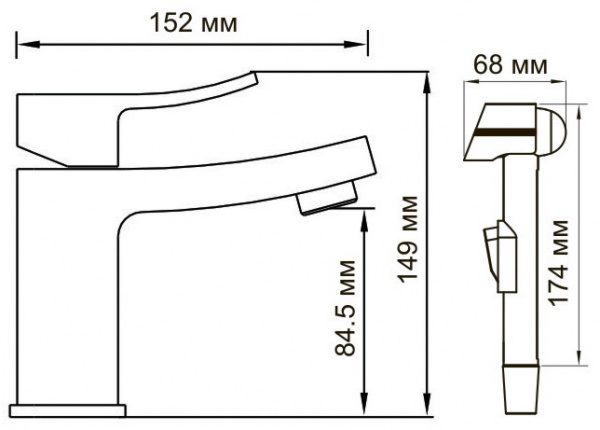 Смеситель WasserKRAFT ALLER 1068 для раковины с гигиеническим душем Смеситель WasserKRAFT ALLER 1068 для раковины с гигиеническим душем