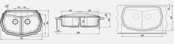 Мойка кухонная керамогранитная Florentina ЭМИЛИЯ 870 20.365.F870.201 87*55 см. жасмин