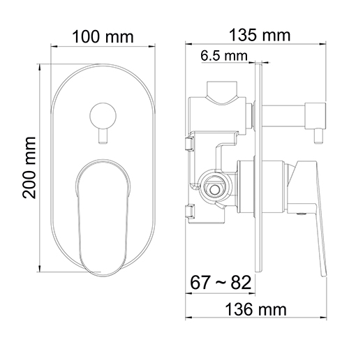 Смеситель WasserKRAFT DONAU 5341 для ванны и душа  Смеситель WasserKRAFT DONAU 5341 для ванны и душа