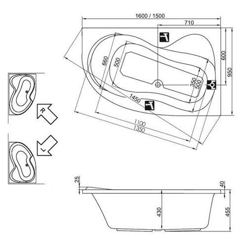 Ванна акриловая Ravak ROSA C561000000  