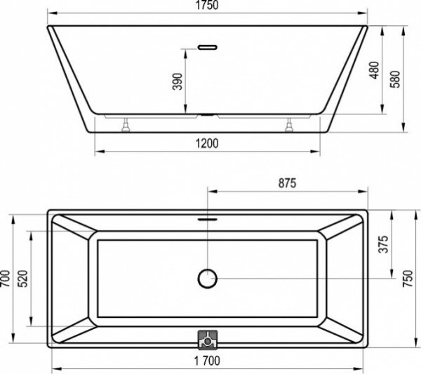Ванна акриловая Ravak FREEDOM XC00100021  