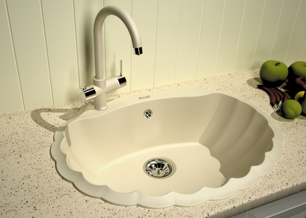 Мойка кухонная керамогранитная Florentina ГРЕБЕШОК 20.345.E0695.201 69,5*52,5 см. жасмин