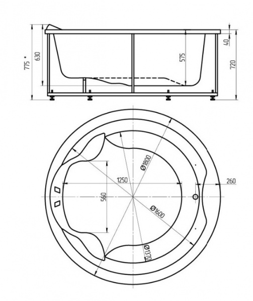 Ванна акриловая Aquatek АУРА   