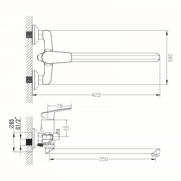Смеситель Milardo NIAGARA NIASBLCM10 универсальный  Смеситель Milardo NIAGARA NIASBLCM10 универсальный