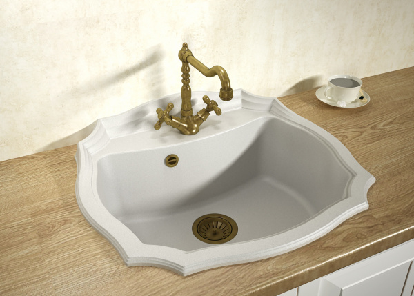 Мойка кухонная керамогранитная Florentina ЭМИЛИЯ 640 20.355.D0640.305 64*55 см. грей