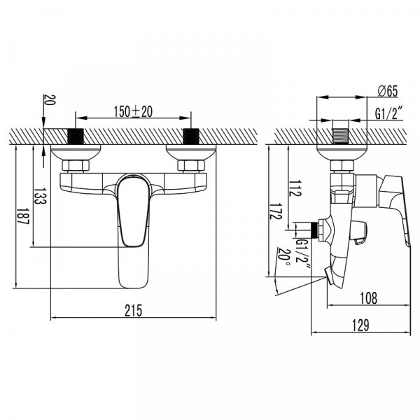 Смеситель IDDIS ZODIAC ZODSB02i02 для ванны и душа  Смеситель IDDIS ZODIAC ZODSB02i02 для ванны и душа