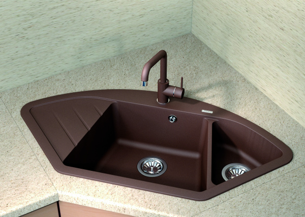 Мойка кухонная керамогранитная Florentina ВЕСТА 20.285.E1005.303 100,6*51 см. мокко