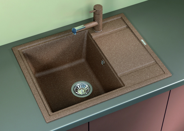 Мойка кухонная керамогранитная Florentina ЛИПСИ 650 20.125.C0600.306 65*51 см. капучино