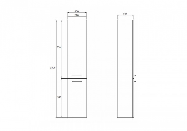 Пенал Cersanit LARA SB-SL-LAR/Wh  